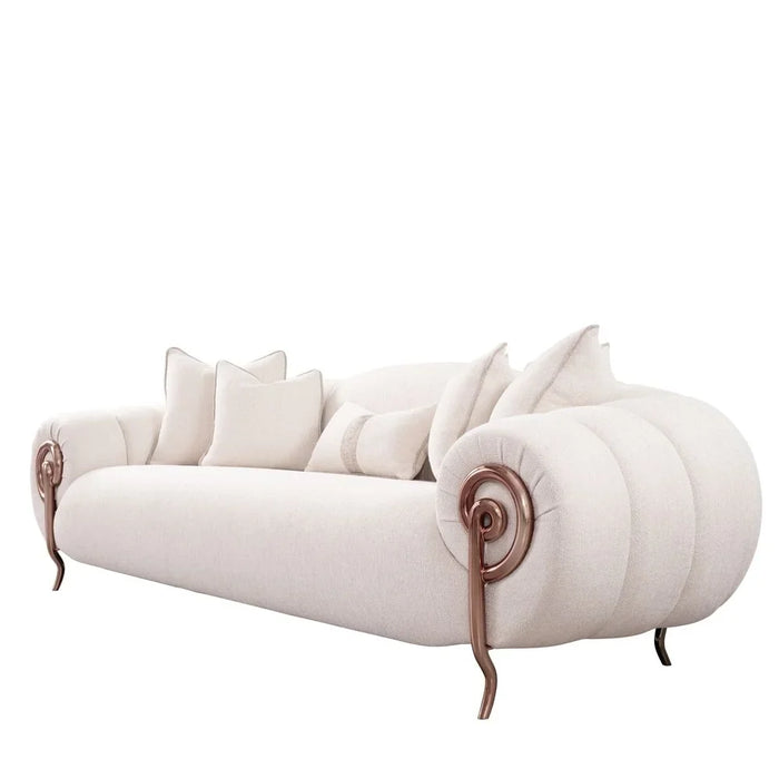 Corwin 3 Seater Fabric Sofa | Modern Design Three Seat Sofas | Comfortable Living Room Furniture L265xW114xH84cm - Beige