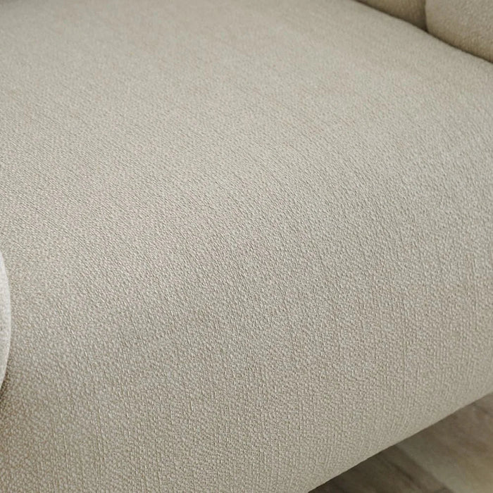 Corwin 1 Seater Fabric Sofa | Armchair | Modern Design Single Seater Accent Chair | Comfortable Living Room Furniture L145xW112xH78cm - Beige