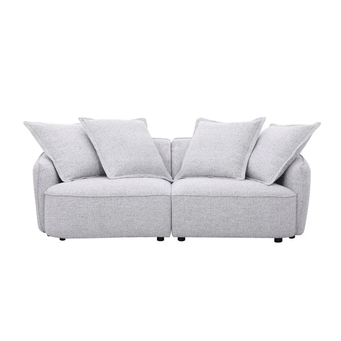Lumi 3 Seater Fabric Sofa | Modern Design Three Seat Sofas | Comfortable Living Room Furniture L208xW101xH87cm - Light Grey