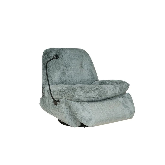 Benson Manual Fabric Recliner With Glider + Swivel And Phone Support | Modern Design One Seat Relaxing Chair | Comfortable Living Room Furniture L103xW100xH102cm - Blue