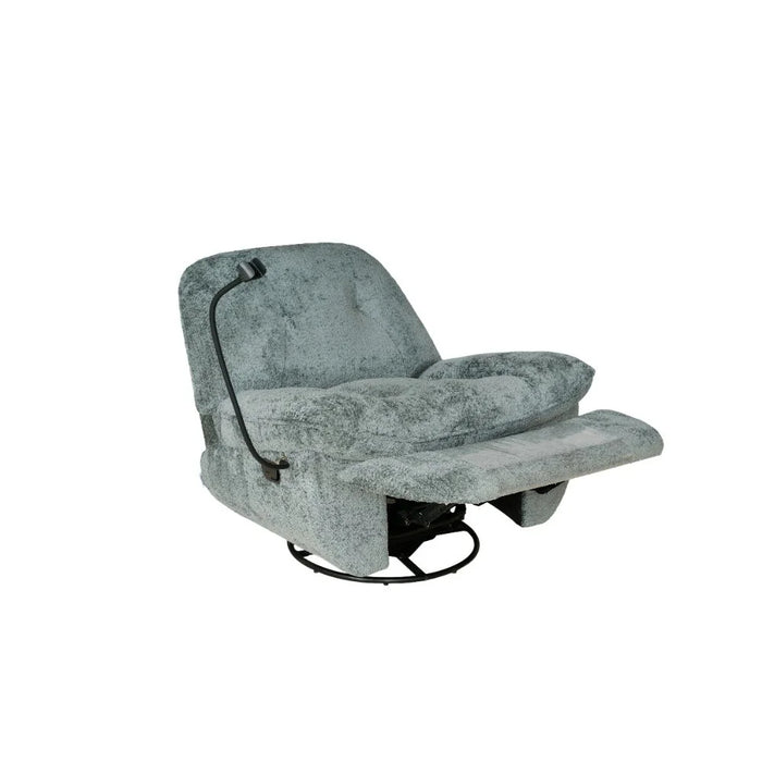 Benson Manual Fabric Recliner With Glider + Swivel And Phone Support | Modern Design One Seat Relaxing Chair | Comfortable Living Room Furniture L103xW100xH102cm - Blue