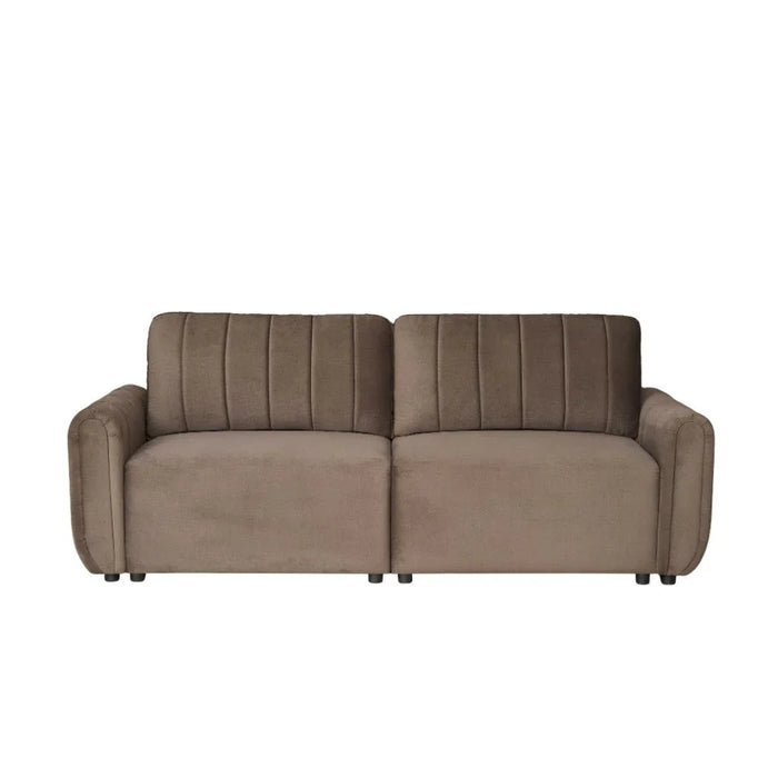 Nildur 2 Seater Fabric Sofabed | Convertible Sleeping Sofabed | Comfortable Living Room Furniture L228xW94xH95cm - Dark Brown