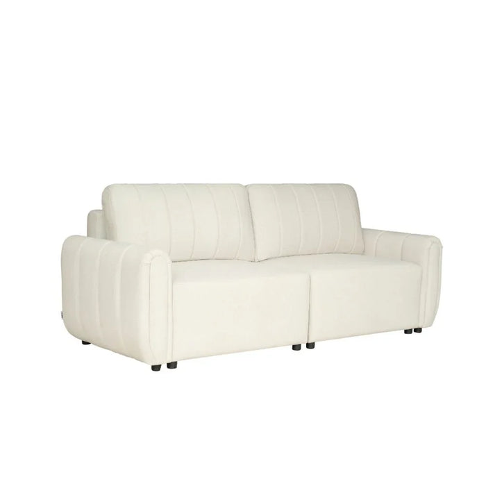 Nildur 2 Seater Fabric Sofabed | Convertible Sleeping Sofabed | Comfortable Living Room Furniture L228xW94xH95cm - Beige