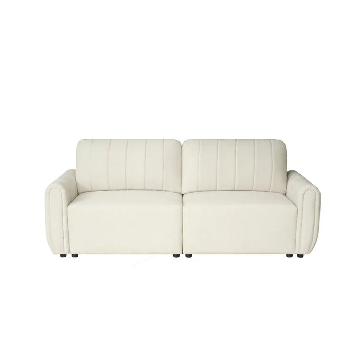 Nildur 2 Seater Fabric Sofabed | Convertible Sleeping Sofabed | Comfortable Living Room Furniture L228xW94xH95cm - Beige
