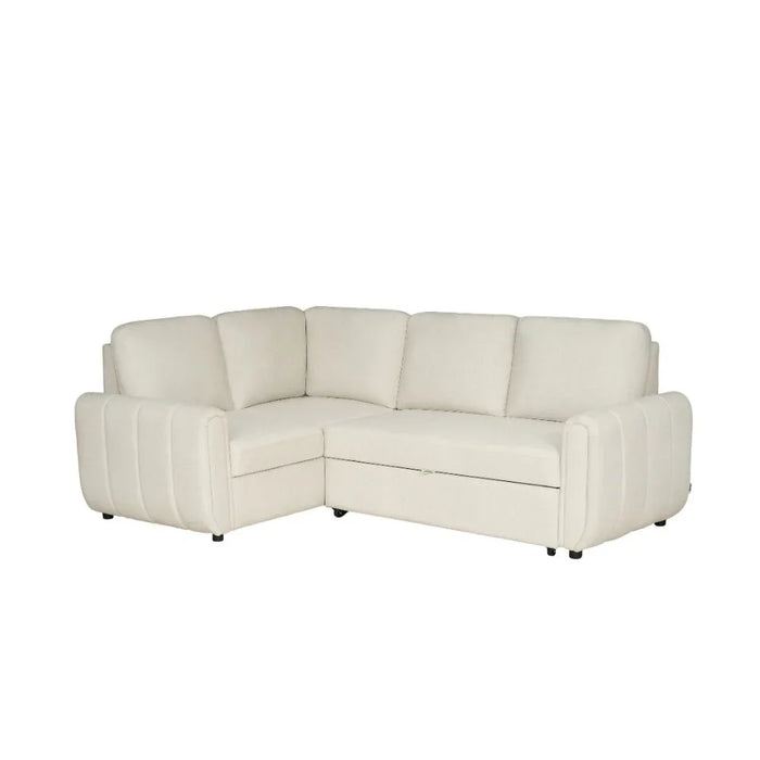 Rosso Fabric Left Corner Sofabed | Modern Design L Shape Corner Sofas | Comfortable Living Room Furniture L169xW94xH100cm - Beige