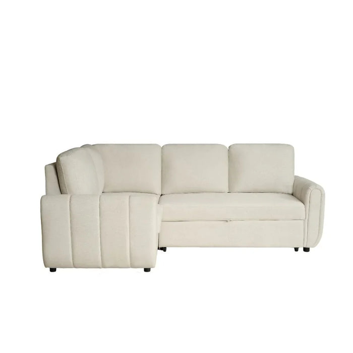 Rosso Fabric Left Corner Sofabed | Modern Design L Shape Corner Sofas | Comfortable Living Room Furniture L169xW94xH100cm - Beige