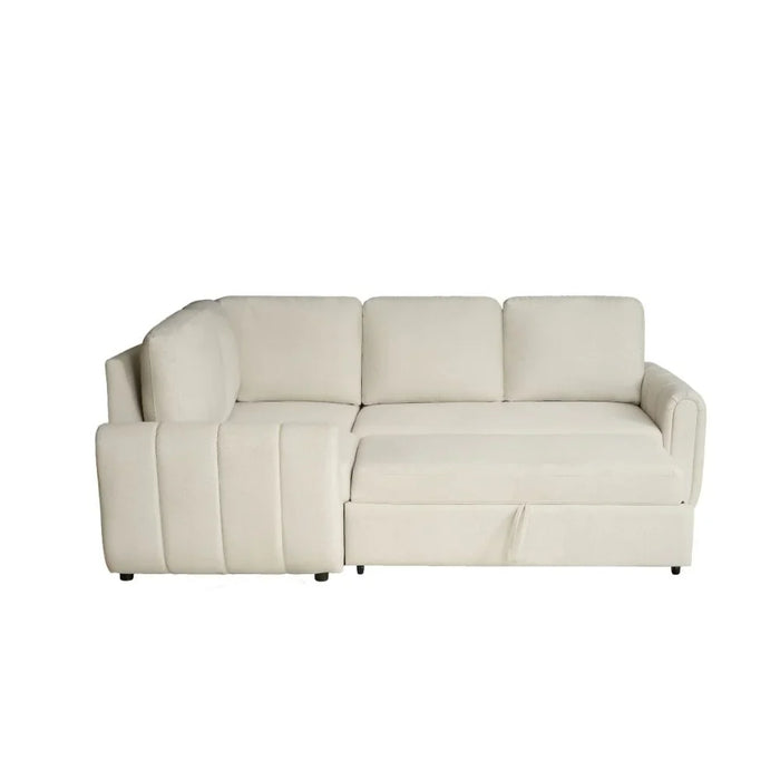 Rosso Fabric Left Corner Sofabed | Modern Design L Shape Corner Sofas | Comfortable Living Room Furniture L169xW94xH100cm - Beige