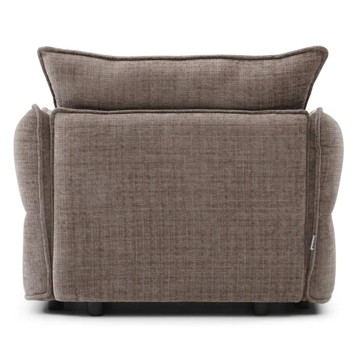 Aulus 1 Seater Fabric Sofa With Storage | Armchair | Modern Design Single Seater Accent Chair | Comfortable Living Room Furniture L106xW88xH90cm - Choco