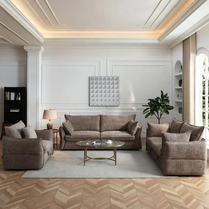 Aulus 1 Seater Fabric Sofa With Storage | Armchair | Modern Design Single Seater Accent Chair | Comfortable Living Room Furniture L106xW88xH90cm - Choco