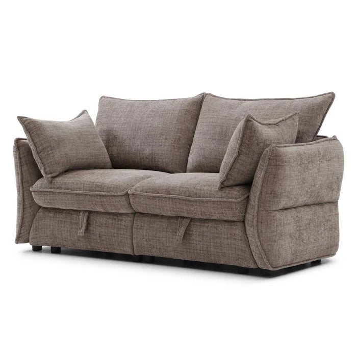 Aulus 2 Seater Fabric Sofa With Storage | Modern Design Two Seat Sofas | Comfortable Living Room Furniture L172xW88xH90cm - Choco