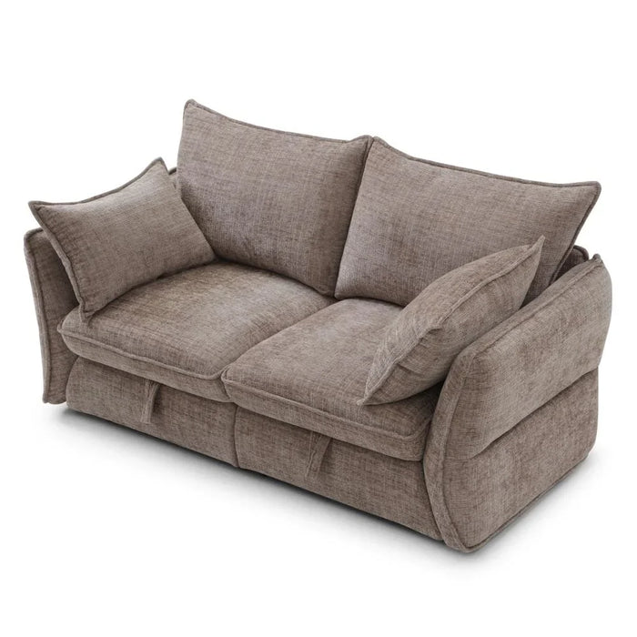 Aulus 2 Seater Fabric Sofa With Storage | Modern Design Two Seat Sofas | Comfortable Living Room Furniture L172xW88xH90cm - Choco