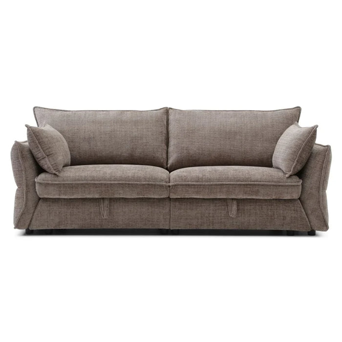Aulus 3 Seater Fabric Sofa With Storage | Modern Design Three Seat Sofas | Comfortable Living Room Furniture L222xW88xH90cm - Choco