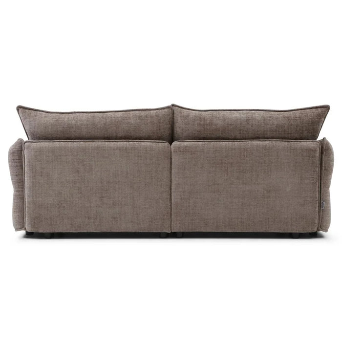 Aulus 3 Seater Fabric Sofa With Storage | Modern Design Three Seat Sofas | Comfortable Living Room Furniture L222xW88xH90cm - Choco