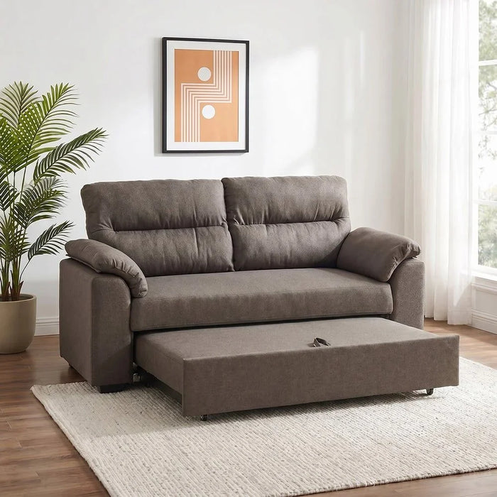 Balmond 3 Seater Fabric Sofabed Brown