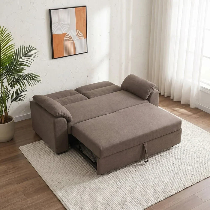 Balmond 3 Seater Fabric Sofabed Brown