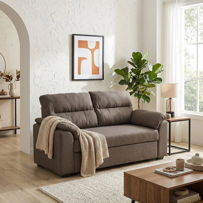 Balmond 3 Seater Fabric Sofabed Brown