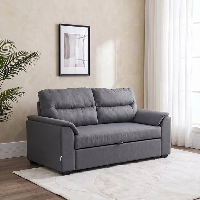 Balmond 3 Seater Fabric Sofabed I Convertible Two Seat Sleeping Sofa Bed I Modern Design Living Room Furniture L 172 x W 100 x H 88 cm - Grey Grey