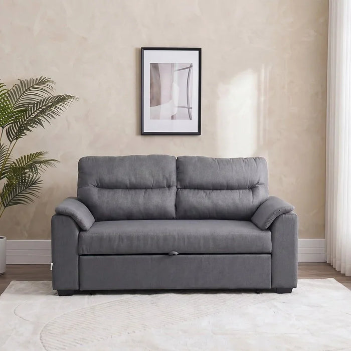 Balmond 3 Seater Fabric Sofabed I Convertible Two Seat Sleeping Sofa Bed I Modern Design Living Room Furniture L 172 x W 100 x H 88 cm - Grey Grey