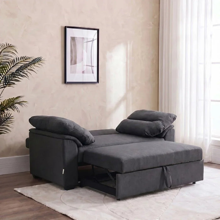 Balmond 3 Seater Fabric Sofabed I Convertible Two Seat Sleeping Sofa Bed I Modern Design Living Room Furniture L 172 x W 100 x H 88 cm - Grey Grey
