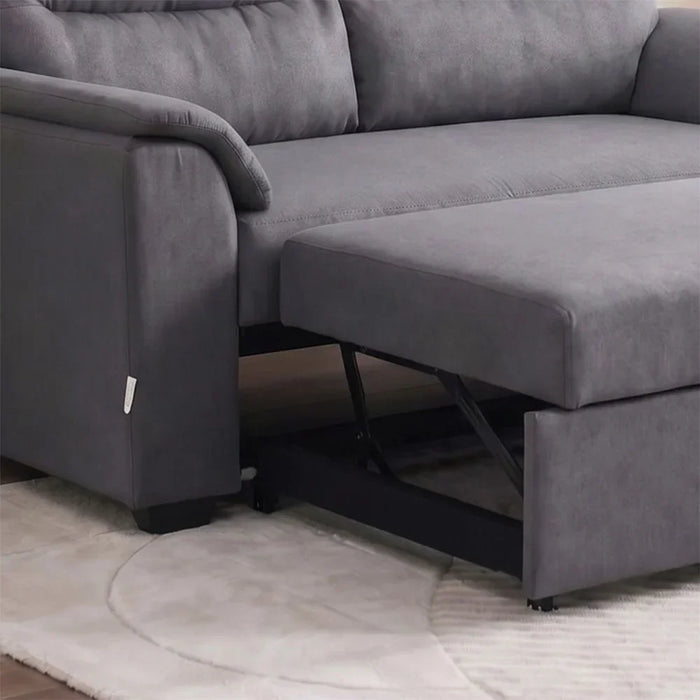 Balmond 3 Seater Fabric Sofabed I Convertible Two Seat Sleeping Sofa Bed I Modern Design Living Room Furniture L 172 x W 100 x H 88 cm - Grey Grey