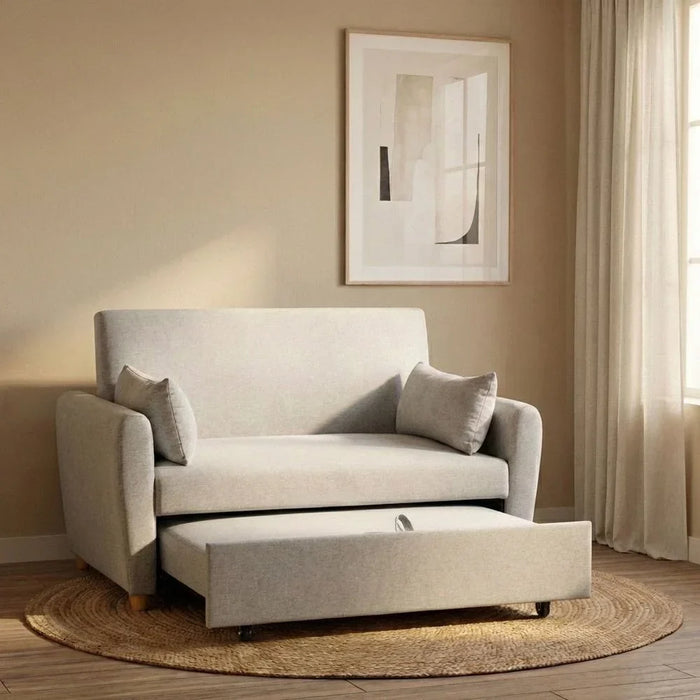 Alpha 2-Seater Fabric Sofabed Grey 140x87.5x86cm