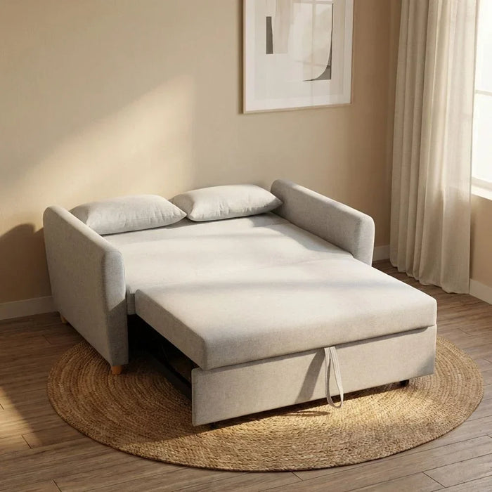 Alpha 2-Seater Fabric Sofabed Grey 140x87.5x86cm