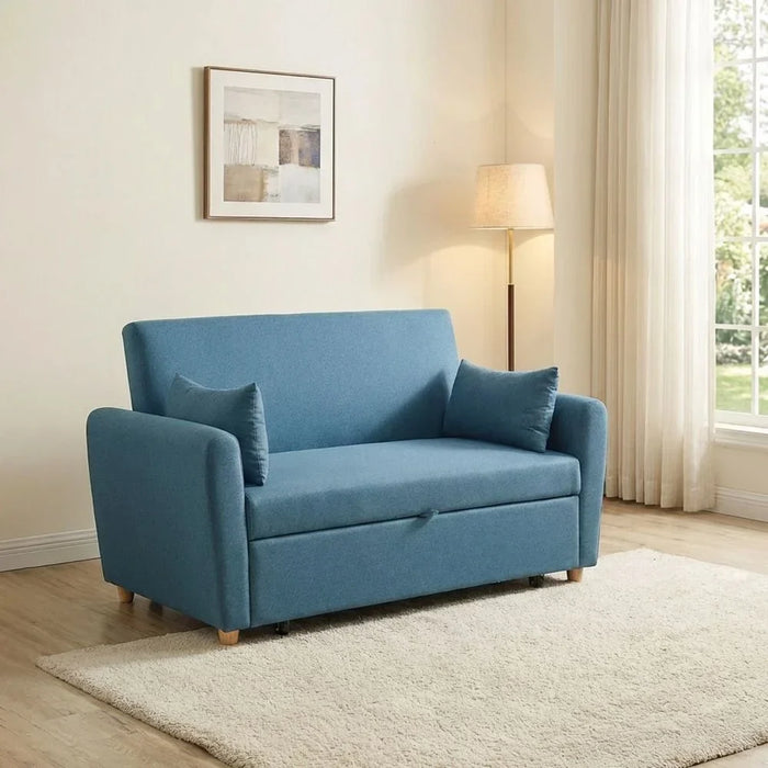 Alpha 2-Seater Fabric Sofabed Ocean Blue 140x87.5x86cm