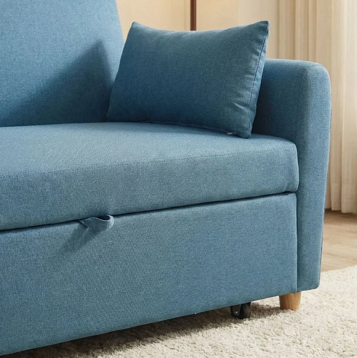 Alpha 2-Seater Fabric Sofabed Ocean Blue 140x87.5x86cm