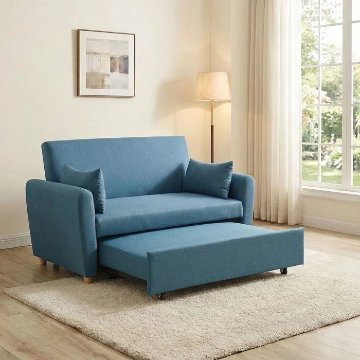 Alpha 2-Seater Fabric Sofabed Ocean Blue 140x87.5x86cm