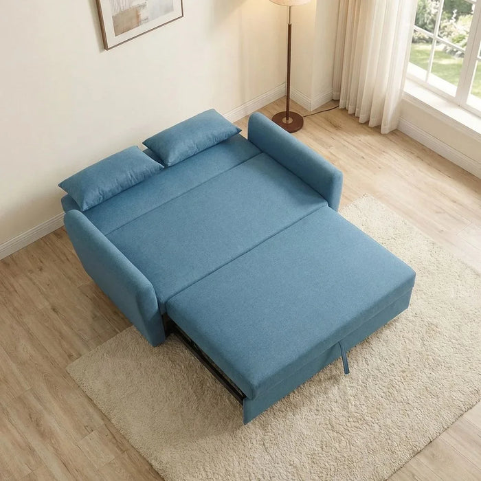 Alpha 2-Seater Fabric Sofabed Ocean Blue 140x87.5x86cm