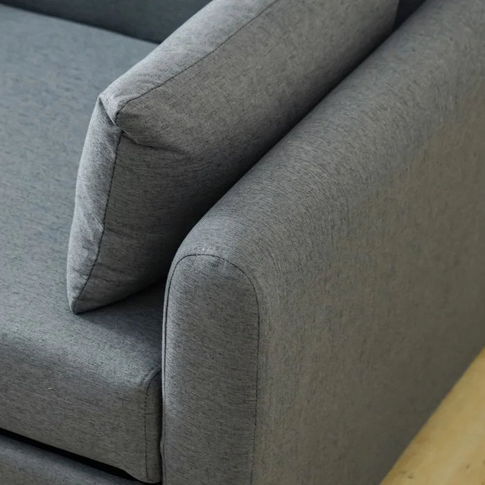 Alpha 2-Seater Fabric Sofa Bed Dark Grey 140x87.5x86cm