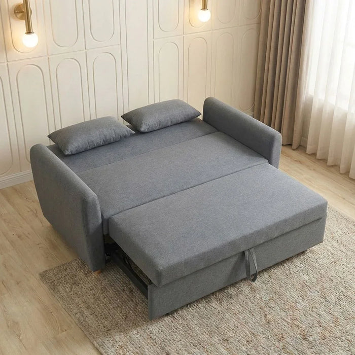 Alpha 2-Seater Fabric Sofa Bed Dark Grey 140x87.5x86cm