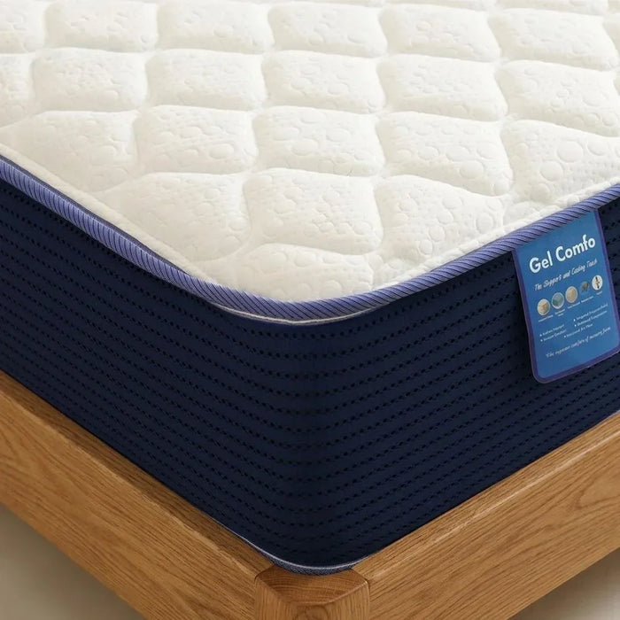 Gel Memory Foam with Pocket Spring Single Mattress Medium Soft Feel White 90x190cm