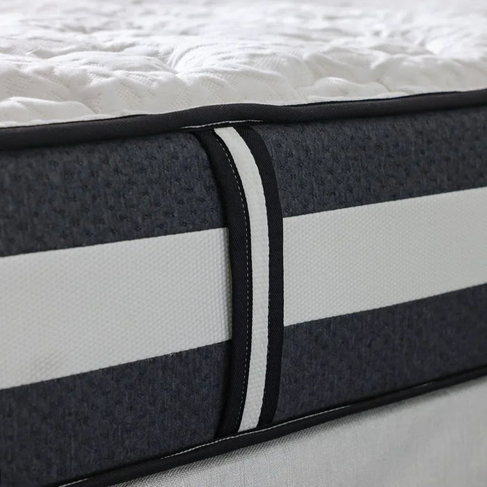 Luxuria Bonnell Spring Foam Mattress | Medium Soft Feel | Single Bed Mattress | Spine Balance For Pressure Relief | 120x200 cm | Thickness 26cm-White