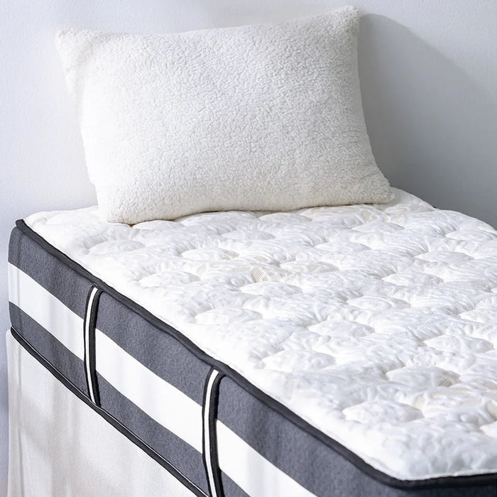 Luxuria Bonnell Spring Foam Mattress | Medium Soft Feel | Single Bed Mattress | Spine Balance For Pressure Relief | 120x200 cm | Thickness 26cm-White