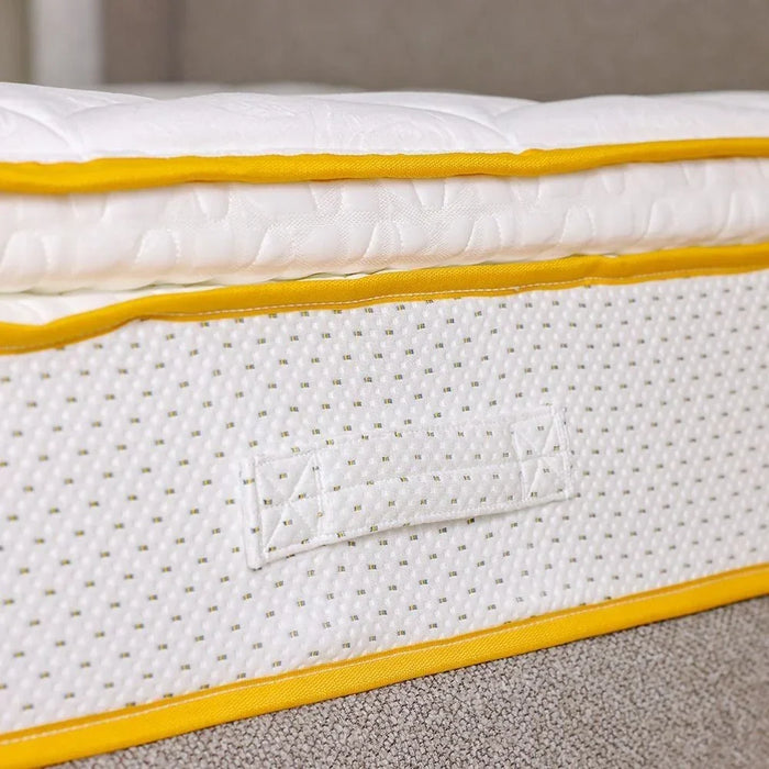 Latex Pillow Top Pocket Spring Mattress | Medium Firm Feel | King Bed Mattress | Spine Balance For Pressure Relief | 180x200 cm | Thickness 30cm-White