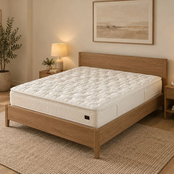 iMattress Im Ntbox B-9H26 Pocket Spring Mattress | Medium Soft Feel | King Bed Matttress | Spine Balance For Pressure Relief | Size 180x200 cm | Thickness 26cm-Off White