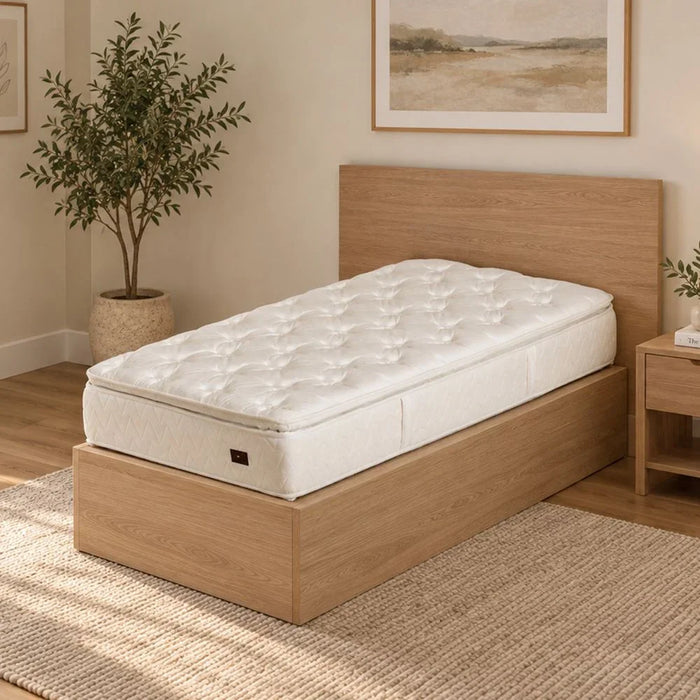 iMattress Im Ntbox B-9H26 Pocket Spring Mattress | Medium Soft Feel | Single Bed Matttress | Spine Balance For Pressure Relief | Size 90x190 cm | Thickness 26cm-Off White
