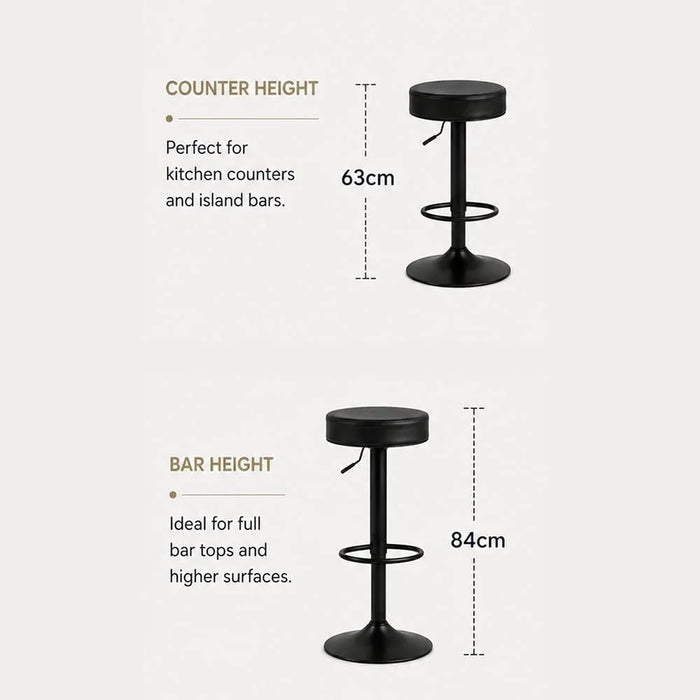 Reina Bar Stool Black 35 X 38 X 63cm