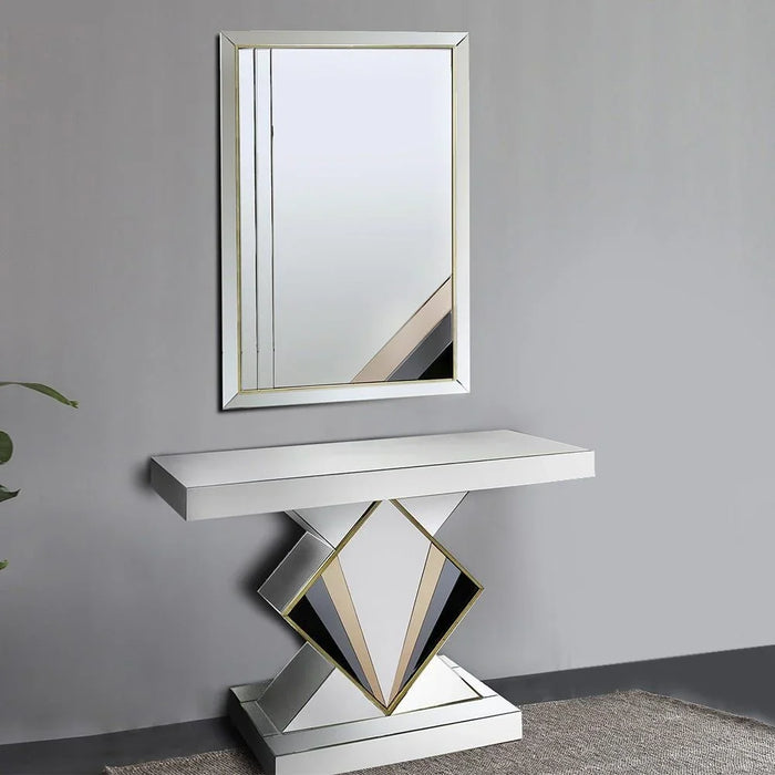 Bass Console With Mirror Silver 120x35.5x80cm