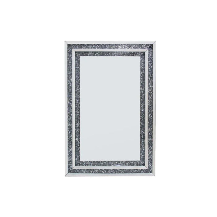 Chevron Console Table With Mirror Silver/Clear 120x35.5x80cm