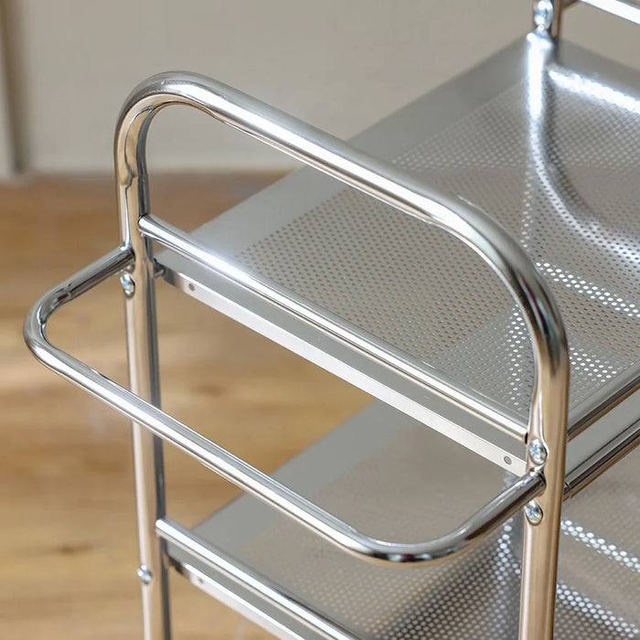 Maverick 3-Tier Serving Trolley Silver 60x75x32cm