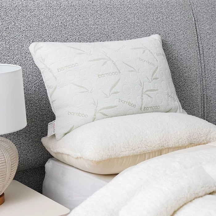 Shredded Pillow Hypoallergenic Side And Back Sleeping Pillows For Neck And Shoulder Support Polyester White 65x45x14cm