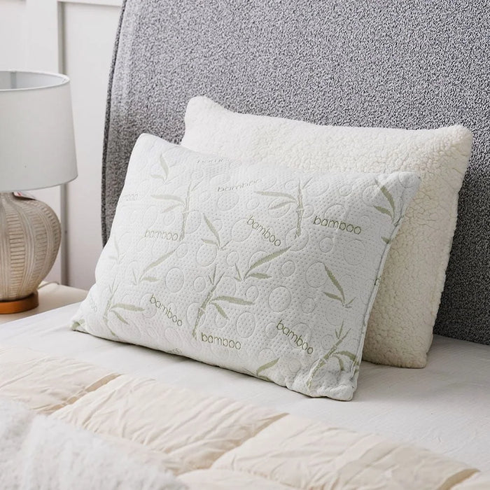 Shredded Pillow Hypoallergenic Side And Back Sleeping Pillows For Neck And Shoulder Support Polyester White 65x45x14cm