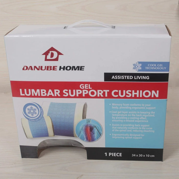 Gel Lumbar Pillow Hypoallergenic Side And Back Sleeping Pillows For Neck And Shoulder Support Polyester White 34x30x12cm