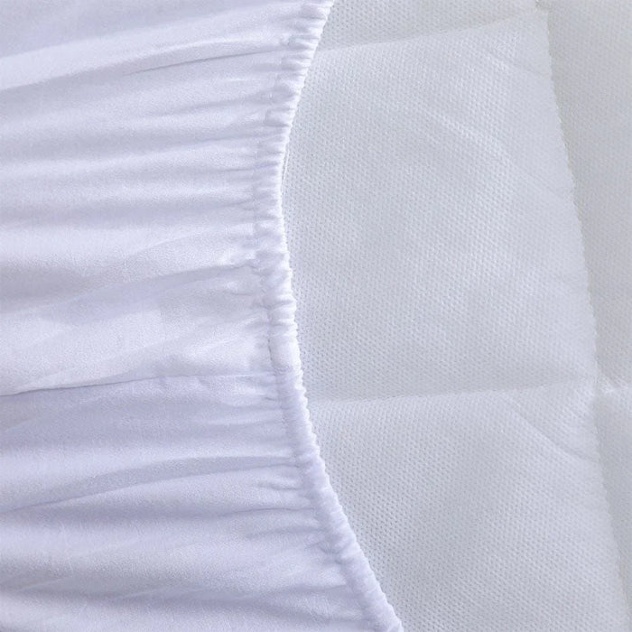 Quilted Mattress Protector King Size Poly Cotton  Zippered Hypoallergenic Mattress Encasement For Bedroom  L 180 X W 200X H 30 Cm  White