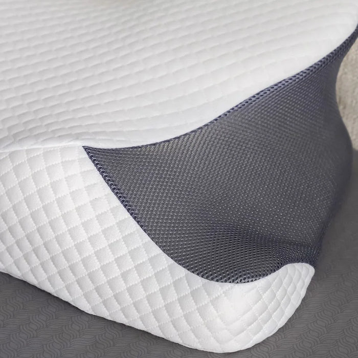 Repose Double Jacquard 3D Mesh Ergo Pillow Ergonomic Neck Support Pillow for Better Sleep Soft, Breathable, And Comfortable Pillow for Restful Nights 66x38x17cm