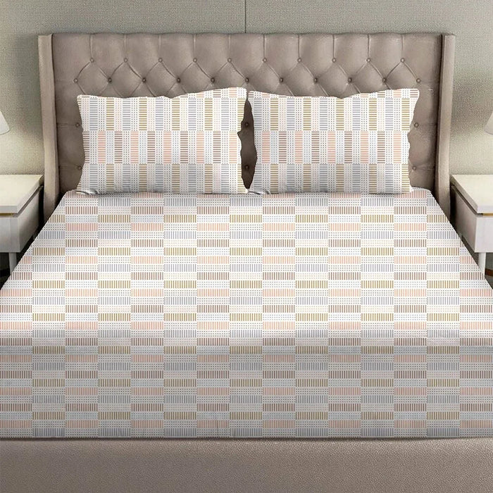Danube Home Albany Super King Bed Fitted Sheet Set 200x200+30 cm/50x75+15 cm Rattan Beige | 80 Cotton; 20 Lyocell Bedding Set For Bedroom