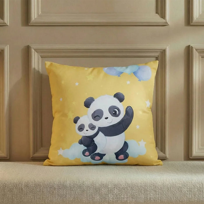 Dreamz Panda Filled Cushion 45x45 cm - Soft Microfiber Indoor Pillow For Home Decor, Cute Panda Design, Ideal For Kids' Rooms and Cozy Living Spaces