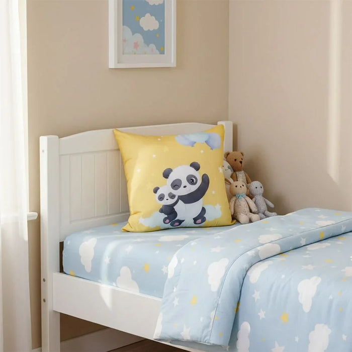 Dreamz Panda Filled Cushion 45x45 cm - Soft Microfiber Indoor Pillow For Home Decor, Cute Panda Design, Ideal For Kids' Rooms and Cozy Living Spaces
